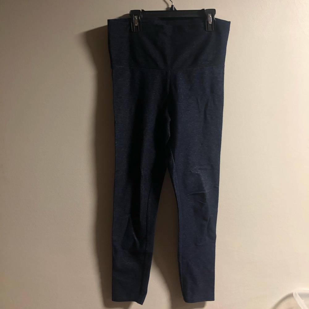 Foldover jean skinny yoga pants